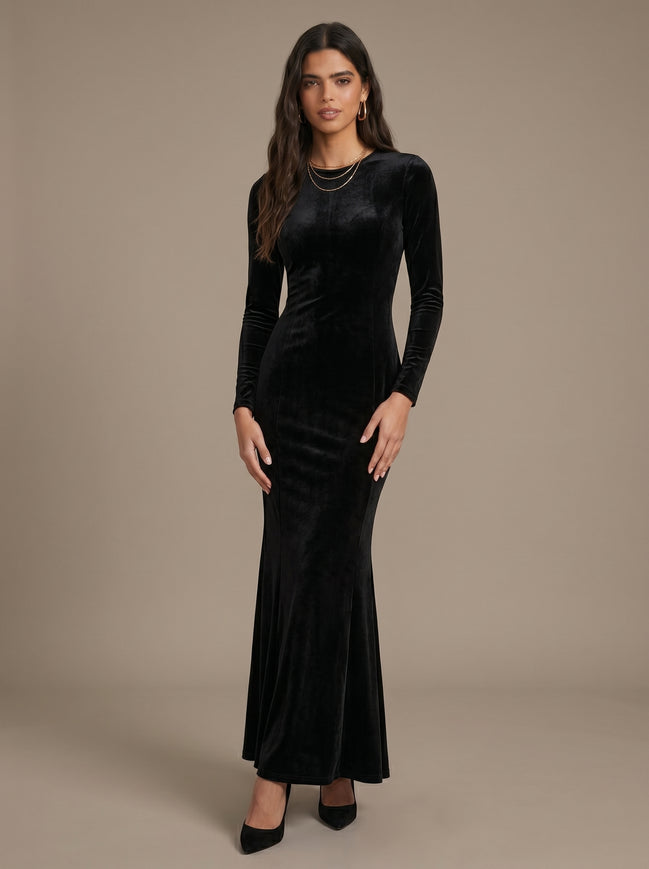 Black Velvet Cleo Dress