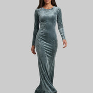 Teal Velvet Cleo Dress