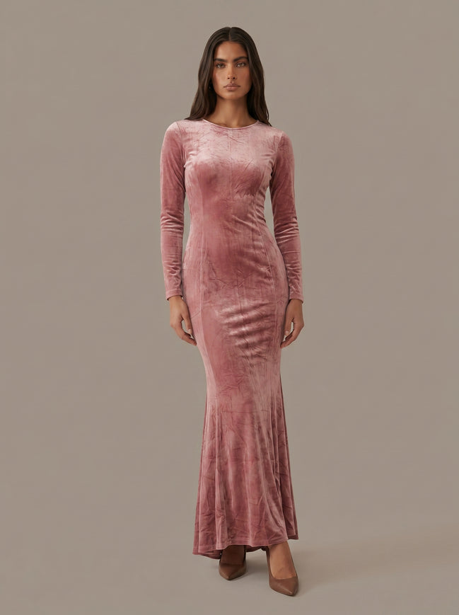 Pink Velvet Cleo Dress