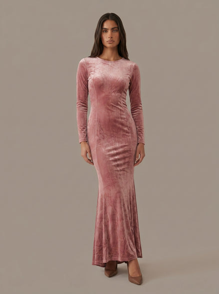 Pink Velvet Cleo Dress
