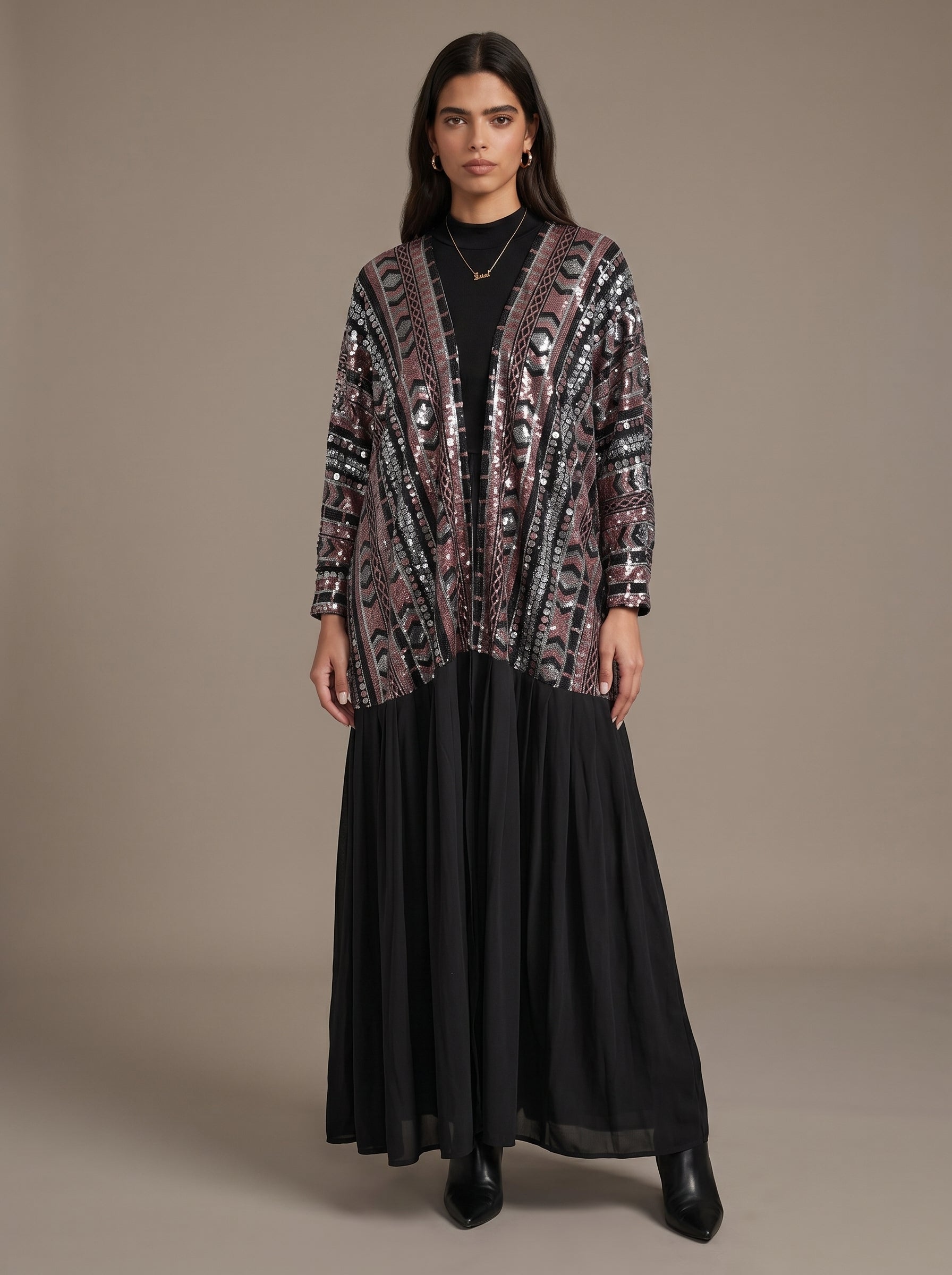 Butterfly Sequins Kimono black/silver