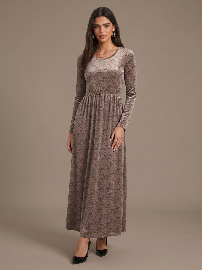 Cream Floral maxi dress