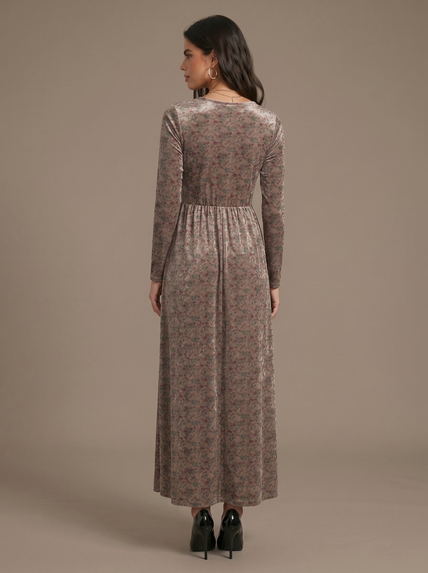 Cream Floral maxi dress