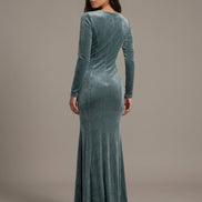 Teal Velvet Cleo Dress