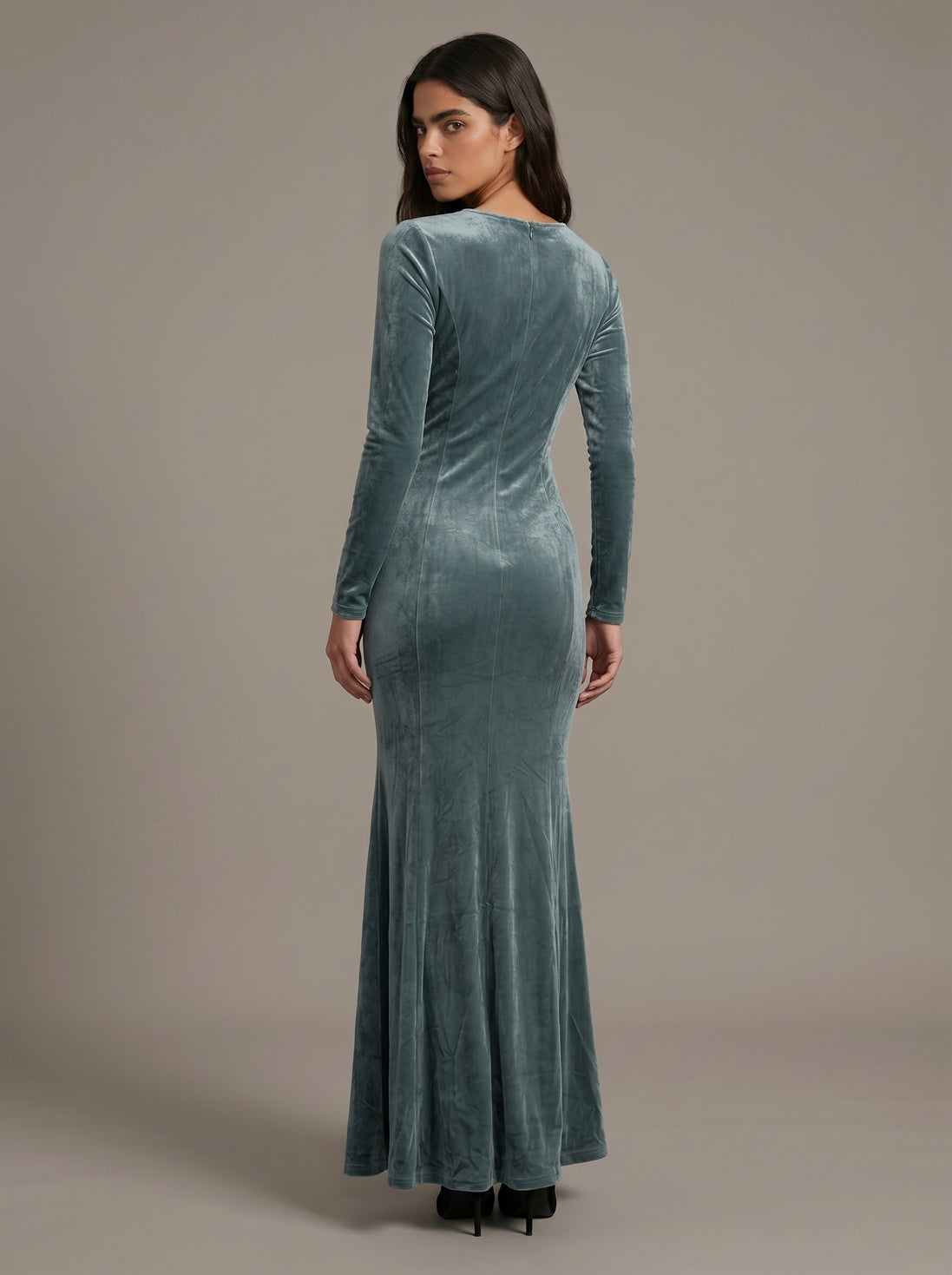 Teal Velvet Cleo Dress