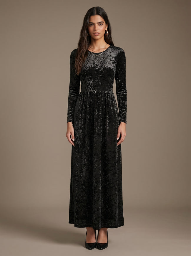 Black floral maxi dress