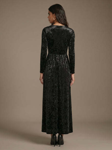 Black floral maxi dress