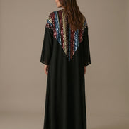 Black sequins cowl kimono