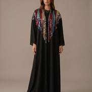 Black sequins cowl kimono