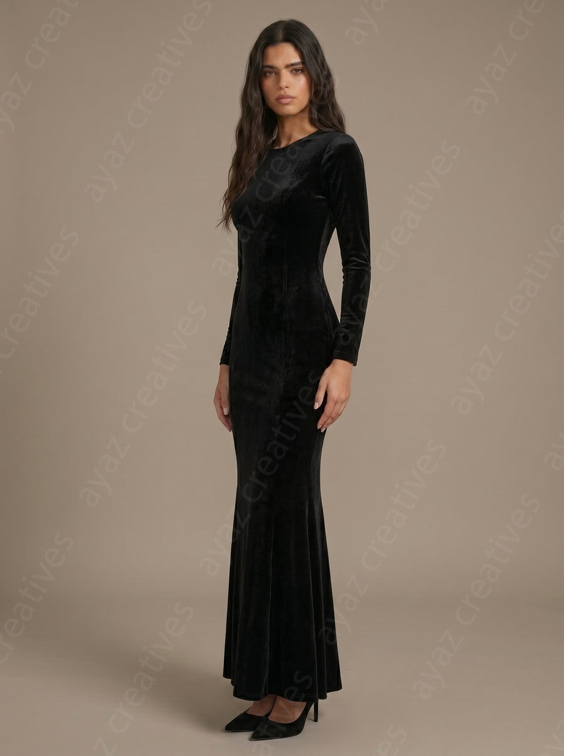 Black Velvet Cleo Dress