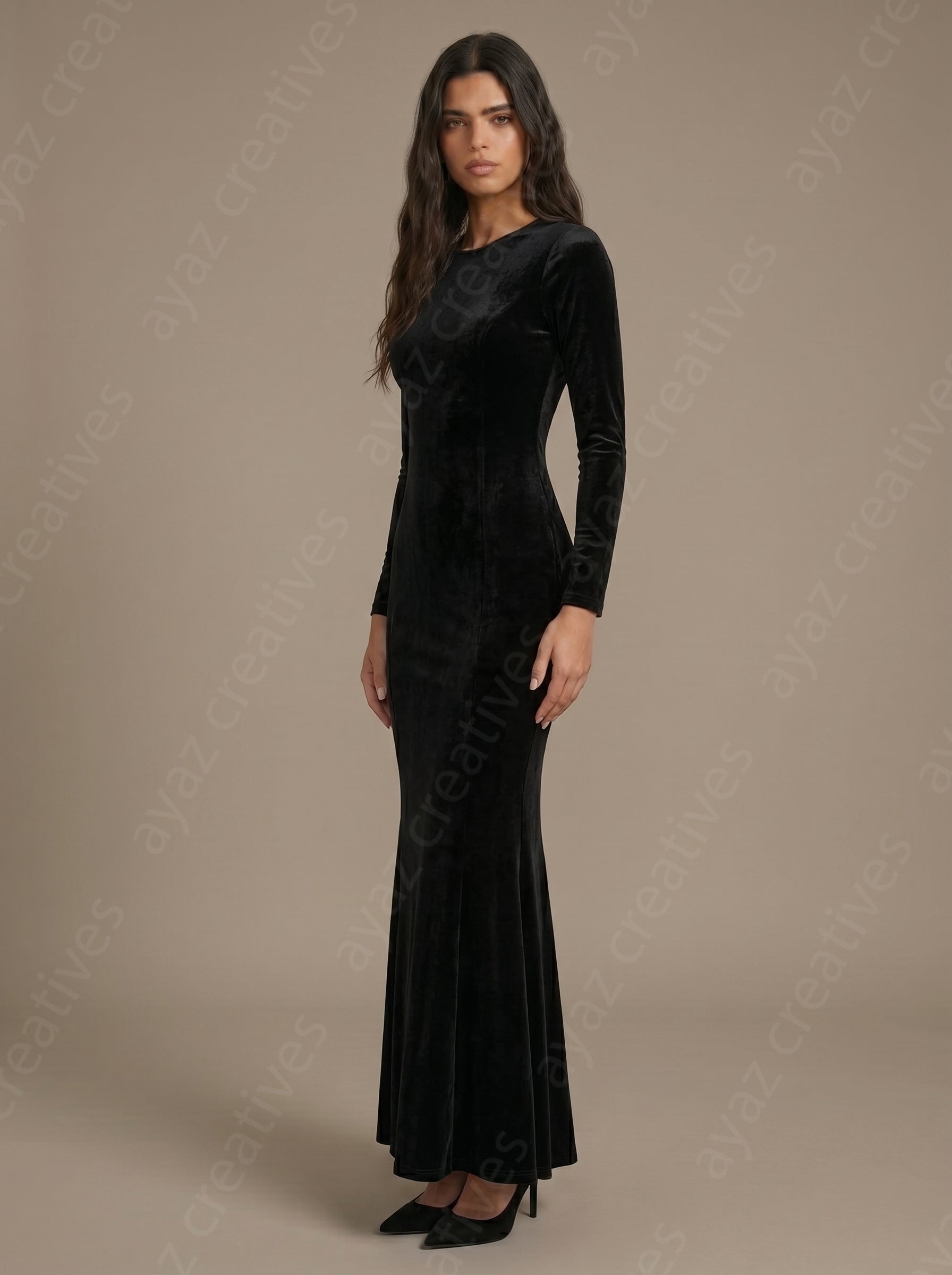 Black Velvet Cleo Dress