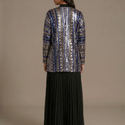 Butterfly sequins kimono blue