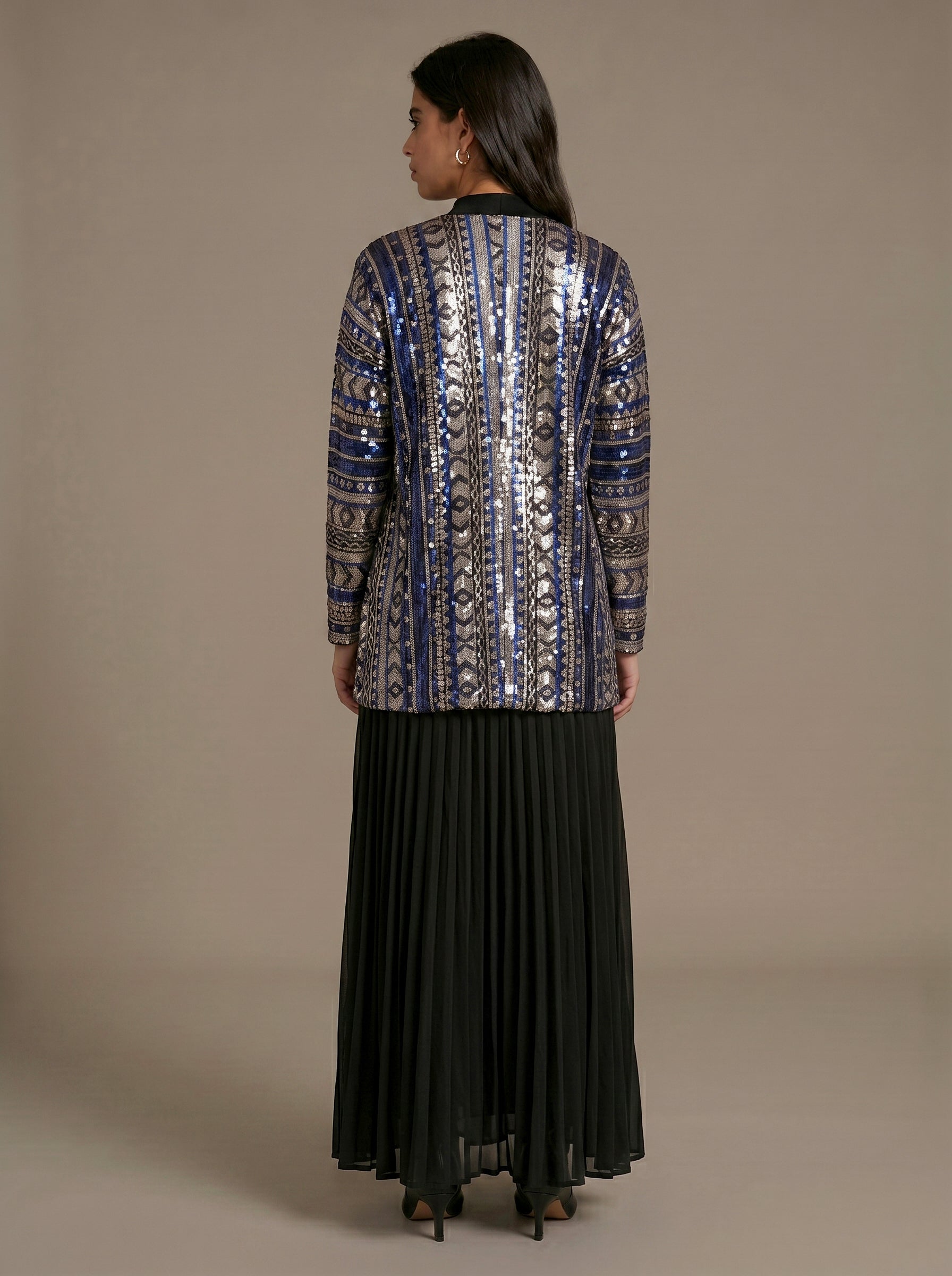 Butterfly sequins kimono blue