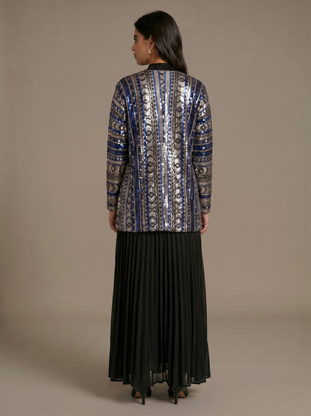 Butterfly sequins kimono blue