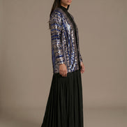 Butterfly sequins kimono blue