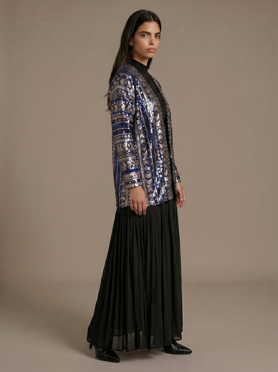 Butterfly sequins kimono blue