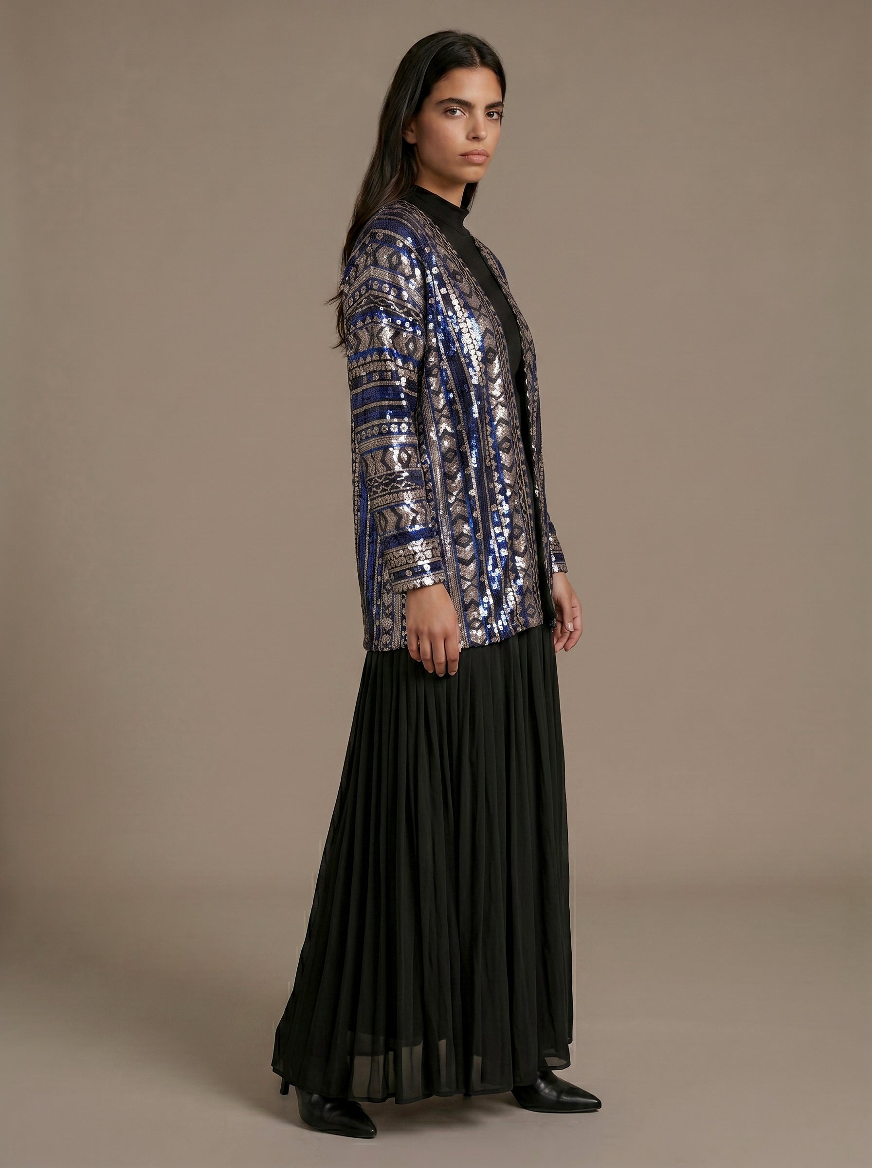 Butterfly sequins kimono blue