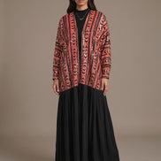 Butterfly sequins kimono burnt orange