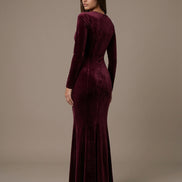 Burgundy  Velvet Cleo Dress