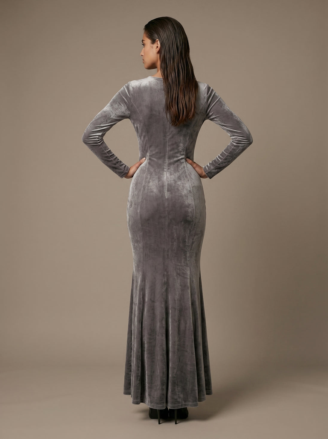 Gray Velvet Cleo Dress