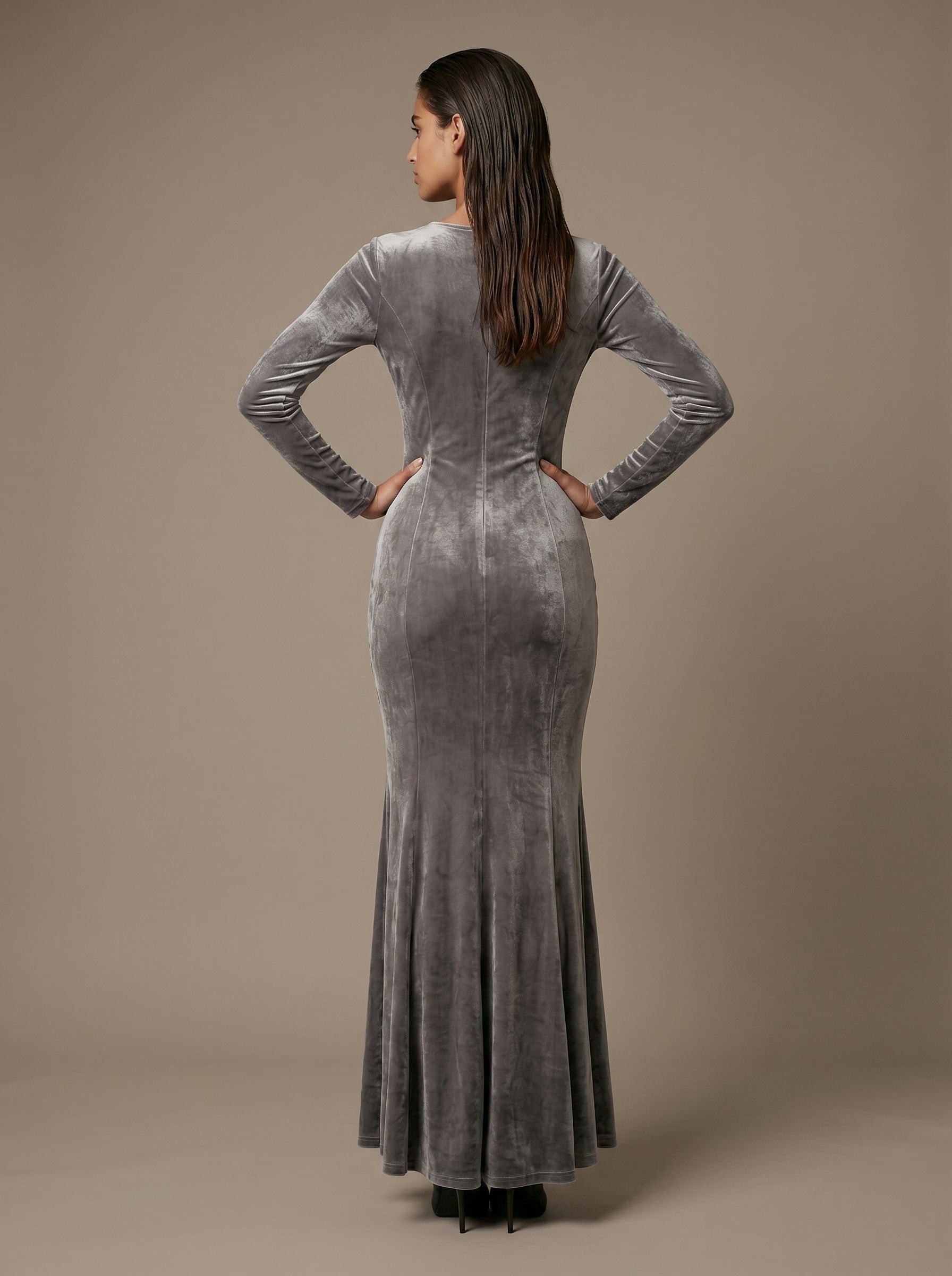 Gray Velvet Cleo Dress