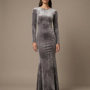 Gray Velvet Cleo Dress