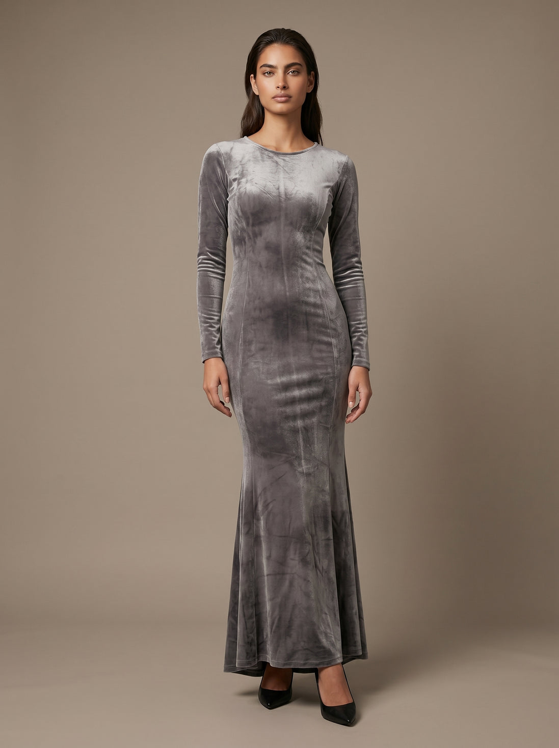 Gray Velvet Cleo Dress