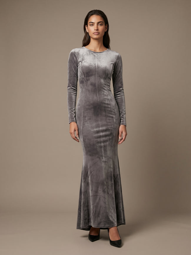 Gray Velvet Cleo Dress
