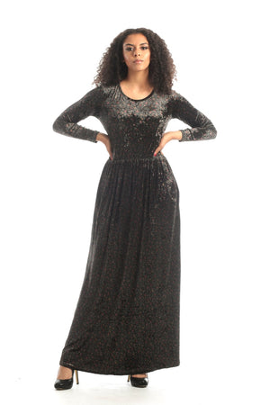 Black floral maxi dress