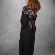 Black sequins cowl kimono