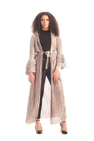 Bellsleeves Gray Pleated Kimono
